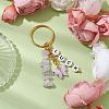 Alloy Acrylic Enamel with Natural Amethyst Keychain KEYC-JKC00805-06-2