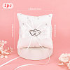 Tribute Silk Wedding Ring Pillow with Polyester Ribbon and Alloy Heart DIY-WH0325-48A-2