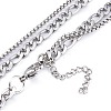 Non-Tarnish 304 Stainless Steel Double Layer Necklaces NJEW-M181-12P-3