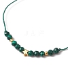 Natural Round Malachite Beads Braided Bead Bracelets for Women BJEW-JB11655-11-3