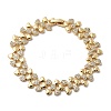 Heart Brass Micro Pave Clear Cubic Zirconia Link Chain Bracelets BJEW-C130-01G-4