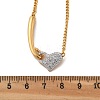 304 Stainless Steel Crystal Rhinestone Heart Pendant Necklaces for Women NJEW-Z061-12G-5