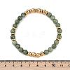 Ion Plating(IP) 304 Stainless Steel & Round Jade Beaded Stretch Bracelets for Women Men BJEW-M046-02G-5