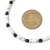 Round Natural Lapis Lazuli & Natural Howlite Heishi Beaded Necklaces NJEW-JN05662-2