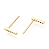 Brass Micro Pave Clear Cubic Zirconia Stud Earrings EJEW-O103-20G-2