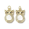 Brass Micro Pave Cubic Zirconia Pendants KK-G485-25B-G-1