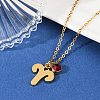 304 Stainless Steel Glass Drill Birth Stone Constellation Pendant Necklaces LS-STAS-D305-08G-A-5