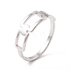 Non-Tarnish 304 Stainless Steel Triple Rectangle Hollow Finger Ring for Women RJEW-B035-02P-1