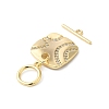 Brass Micro Pave Clear Cubic Zirconia Toggle Clasps KK-P234-77G-3