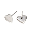 Tarnish Resistant Earring Cabochon Settings 304 Stainless Steel Ear Studs Blank Settings STAS-Q170-12-1