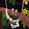 Trapezoid Zinc Alloy Enamel Pendant Necklaces & Stud Dangle Earrings Sets for Women WG56C72-04-1