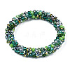 Glass Beaded Crochet Stretch Bracelet BJEW-T016-09D-1