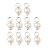 ABS Imitation Pearl Bead Charms PALLOY-JF04111-1