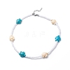 3Pcs 3 Color Dyed Synthetic Turquoise Tortoise & Acrylic Beaded Necklaces Set NJEW-JN04036-4