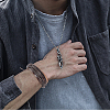 2Pcs 2 Styles Adjustable Cowhide Leather Cord Braided Bracelets BJEW-CL0001-16-6