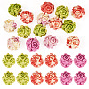 15Pcs 3 Colors Synthetic Coral Dyed Carved Beads SHEL-TA0001-30-1