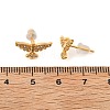 Eagle Brass Micro Pave Clear Cubic Zirconia Stud Earrings EJEW-B131-06G-5