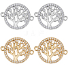 12Pcs 2 Colors Brass Micro Pave Cubic Zirconia Links ZIRC-BBC0003-36-1