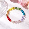 Glass Round Beaded Stretch Bracelets for Women Men BJEW-JB11487-2