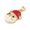 Christmas Brass Micro Pave Cubic Zirconia Enamel Pendants KK-B164-01G-02-2