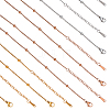  12Pcs 3 Colors 304 Stainless Steel Satellite Chain Necklaces Set for Men Women NJEW-NB0001-15-1