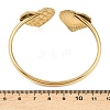 304 Stainless Steel Heart Cuff Bangles for Women BJEW-A154-01B-G-3