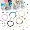 DIY Summer Glass & Synthetic Magnesite & Shell Bangle Making Kits DIY-FS0007-91-3