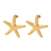 304 Stainless Steel Starfish Stud Earrings EJEW-Z135-02G-03-4