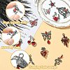 12Pcs 12 Styles Gothic Alloy Rhinestone Pendants FIND-CJ0004-81-3