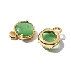 Flat Round Brass Charms KK-D024-03A-G-2