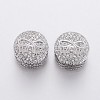 Brass Micro Pave Cubic Zirconia European Beads OPDL-P001-26-1