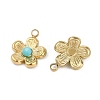 Synthetic Turquoise Flower Charms STAS-I325-143G-01-2