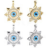 8Pcs 2 Colors Brass Micro Pave Cubic Zirconia Pendants KK-BBC0019-54-1