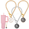 Flat Round with Letter Alloy Enamel Wine Glass Charms AJEW-AB00184-11-1