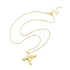 Brass & Plastic Pearl Letter Pandent Box Chain Necklaces for Women NJEW-U017-01G-24-3