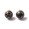 Enamel Half Round Stud Earrings EJEW-P229-01G-06-1