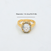 Brass Micro Pave Cubic Zirconia Cuff Open Rings for Women YE6141-1-2