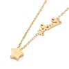 Ion Plating(IP) 304 Stainless Steel Lucky Star Pendant Necklace for Women NJEW-A004-13G-1