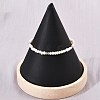 Brass & Natural Pearl Round Beaded Bracelets for Women BJEW-D366-02P-4