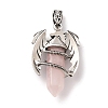 Natural Rose Quartz Pointed Pendants G-B042-04P-53-2