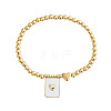 Rectangle with Heart 304 Stainless Steel Charm Bracelets UF8156-4-1