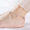 SHEGRACE Rhodium Plated 925 Sterling Silver Charm Anklet JA111A-4
