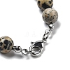 Round Natural Dalmatian Jasper Beaded Necklaces NJEW-F327-02A-02-3