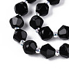 Natural Black Onyx(Dyed & Heated) Beads Strands G-T144-23A-04-3