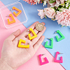   4 Pairs 4 Colors Acrylic Trapezoid Stud Earrings with 304 Stainless Steel Pins EJEW-PH0001-14-3