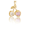 10Pcs Brass Micro Pave Cubic Zirconia Charms KK-BBC0019-45-6