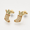 Brass Cubic Zirconia Pendants & Stud Earrings & Adjustable Rings Jewelry Sets SJEW-S043-12-4