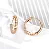 Brass Micro Pave Clear Cubic Zirconia Hoop Earrings EJEW-K300-11G-1