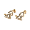 304 Stainless Steel Crystal Rhinestone Animal Cartilage Earrings SA-CBA1F7E-01G-06-1