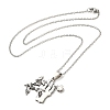 304 Stainless Steel Pendant Necklaces NJEW-G123-03P-3